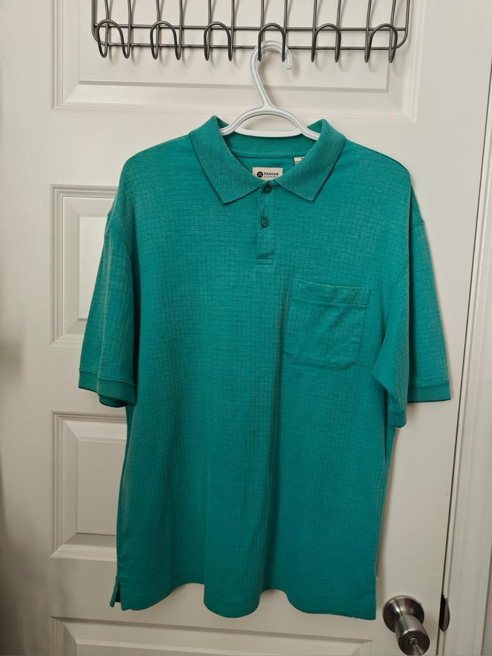 Haggar |  Teal Short Sleeve Polo Shirt